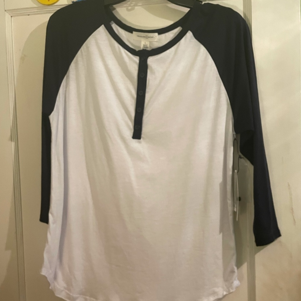 Black and White Baseball Tee